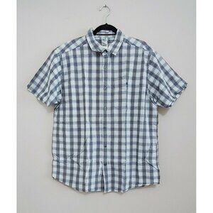 The North Face Button Up Shirt Men's Size XL Blue Plaid Short Sleeve  Cotton